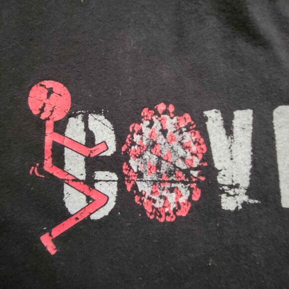 Men's Size Small Grunt Style F Covid-19 Black T-Shirt - Picture 2 of 4
